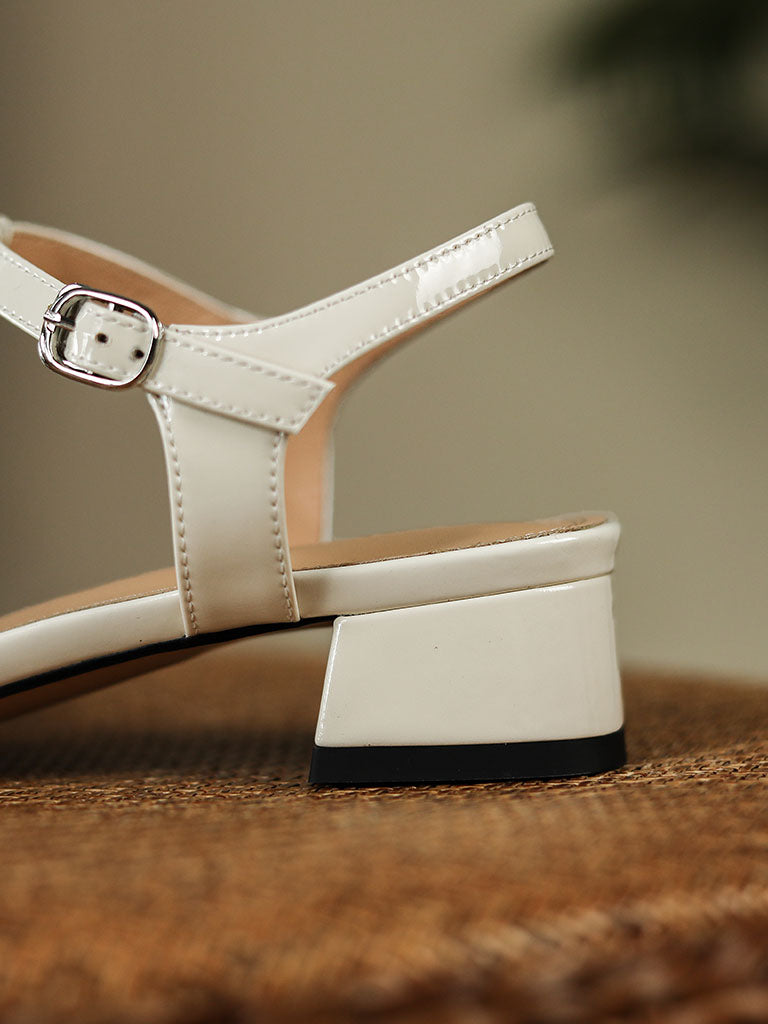 Flats Sandals Pointed Toe Hollow Belt Leather Vintage Shoes