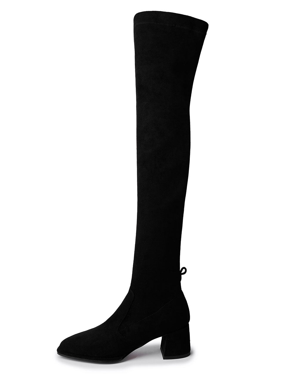 Chunky Heel Suede Knee High Boots