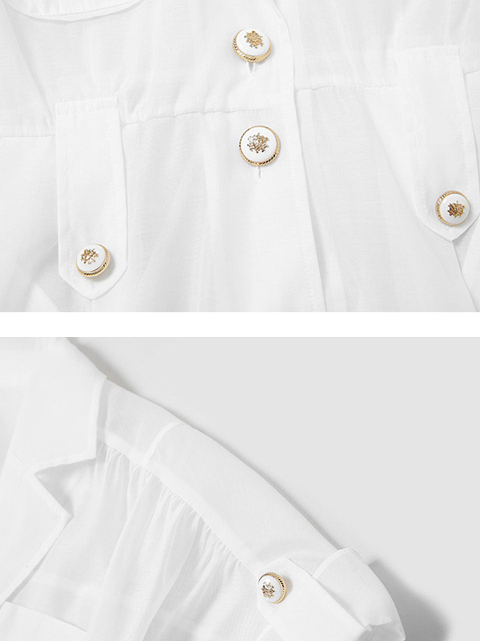 White Lapel Trench 1950S Vintage Organza Dress