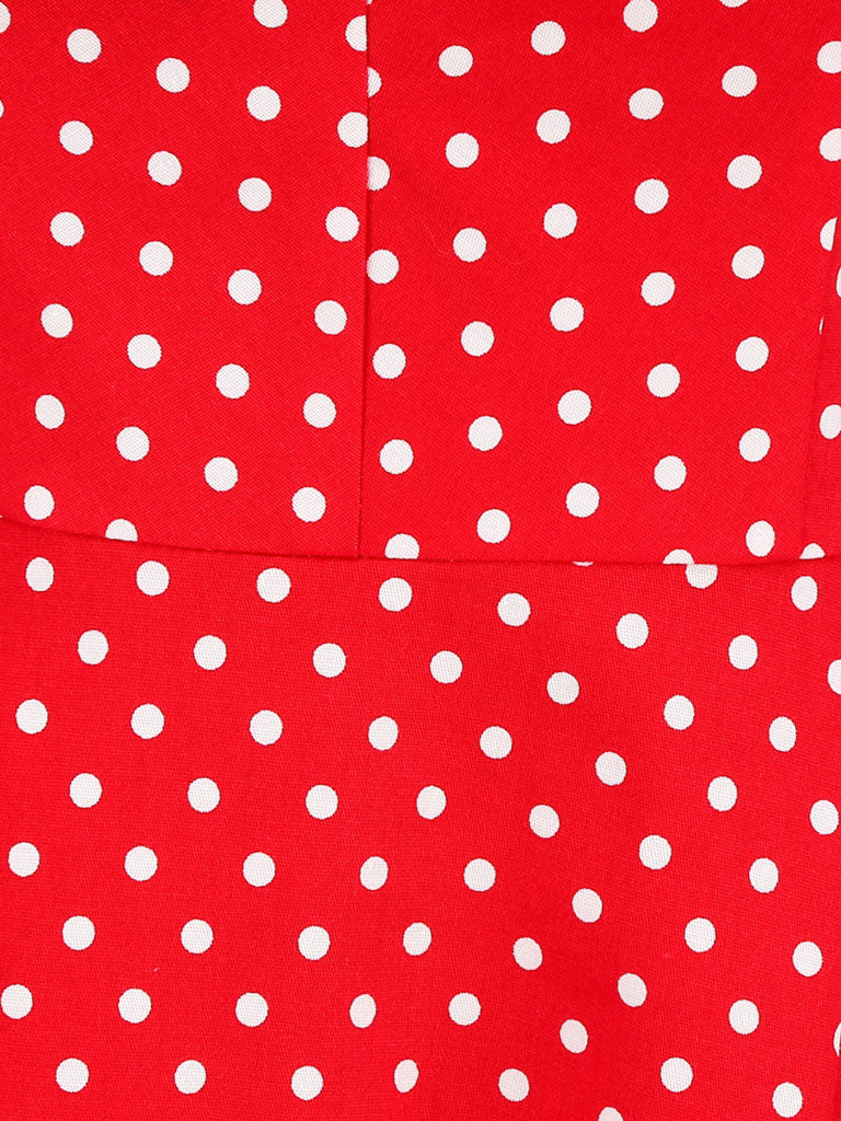 Red And White Polka Dots Vintage Halter 1950S Dress