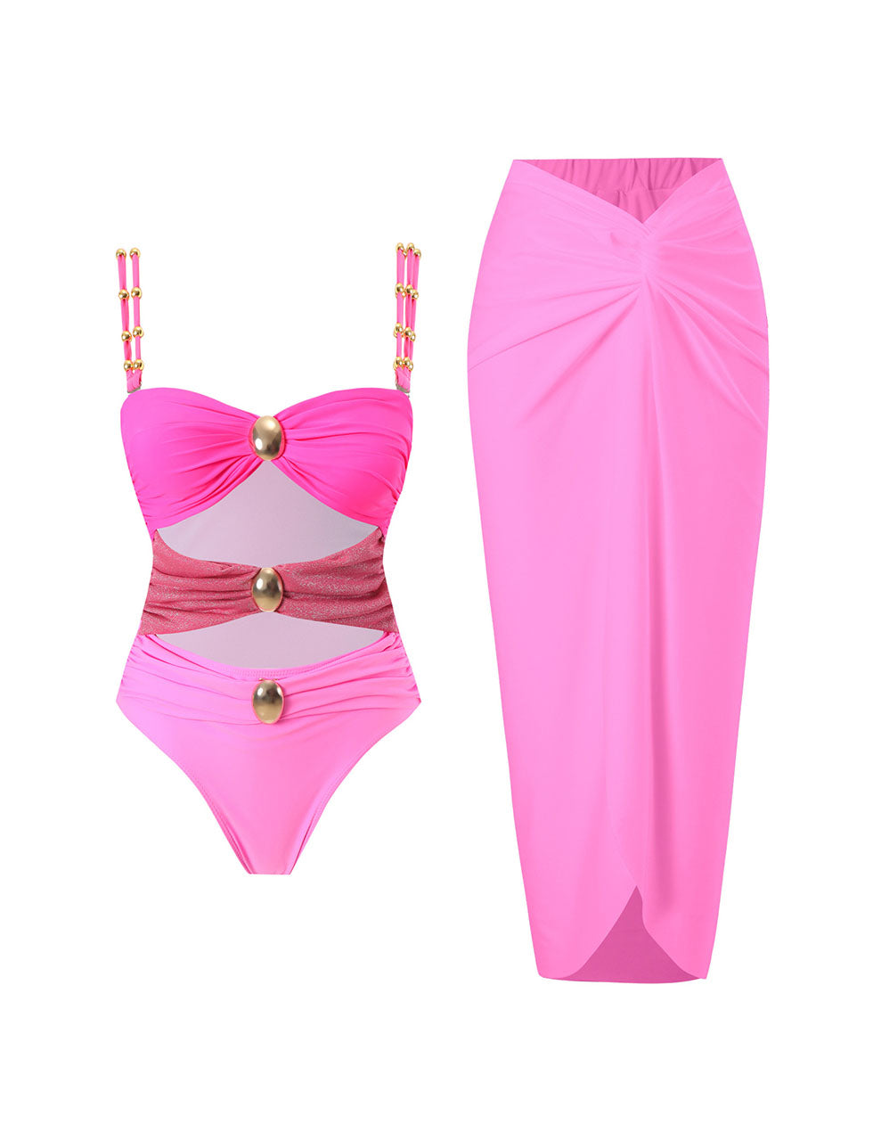 Green Hollow Out One Piece