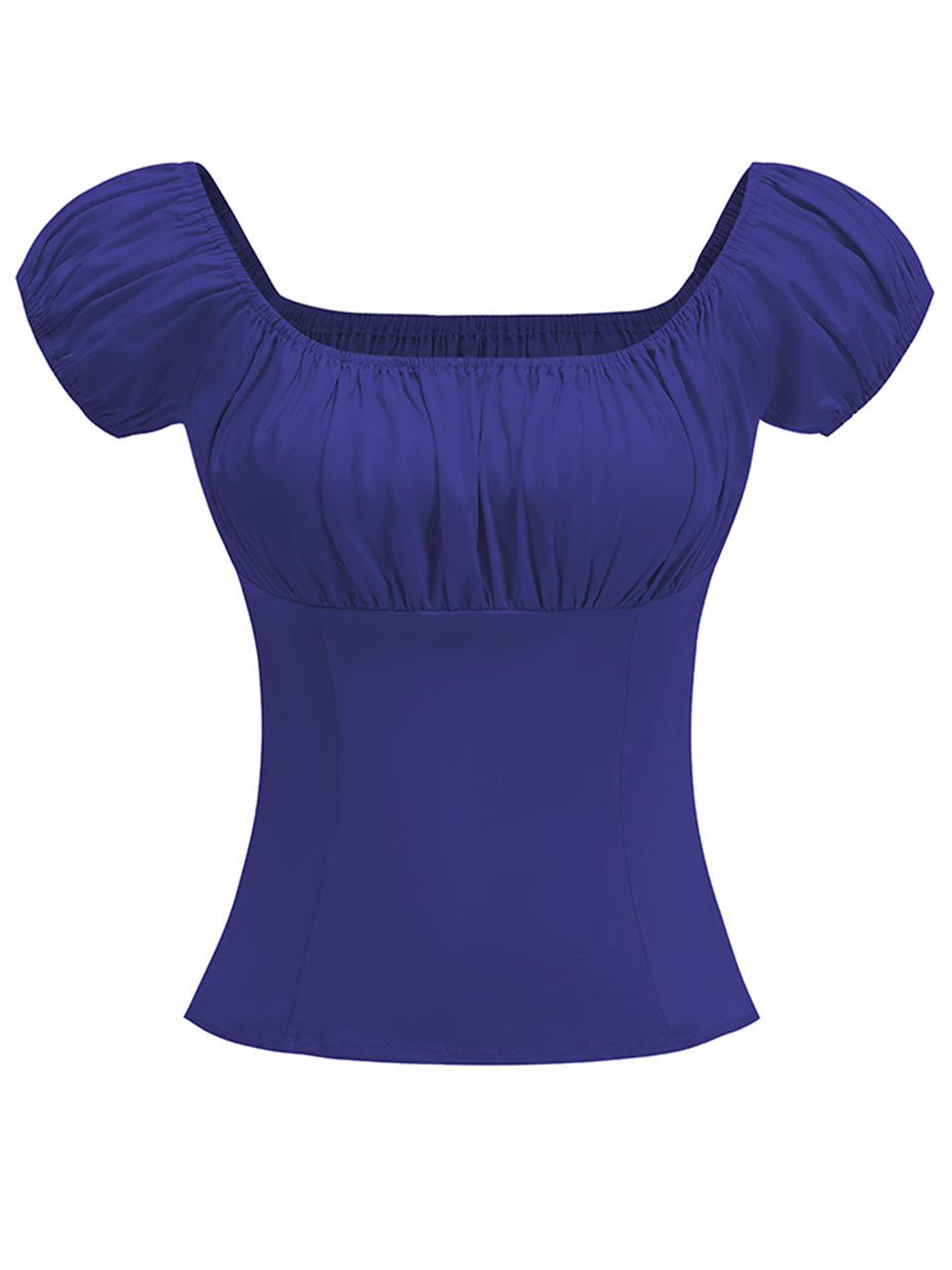Regencycore 1950s Puff-Sleeve Ruched Top