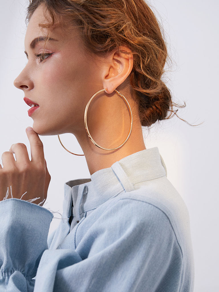 Circle Metal Hoop Fashion Earrings For Women