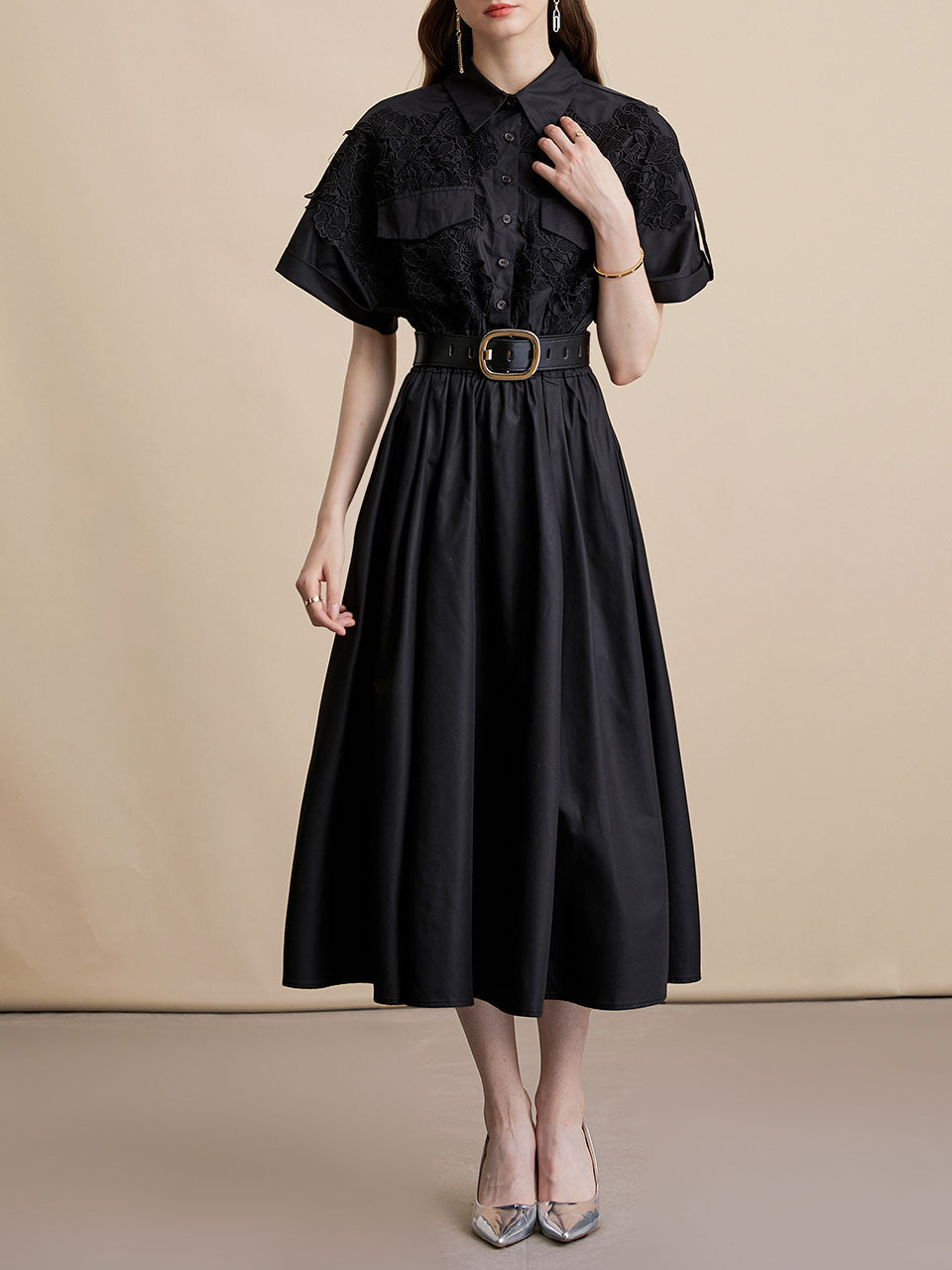 Pink Short Sleeve Classic 1950S Vintage Shirt Dress