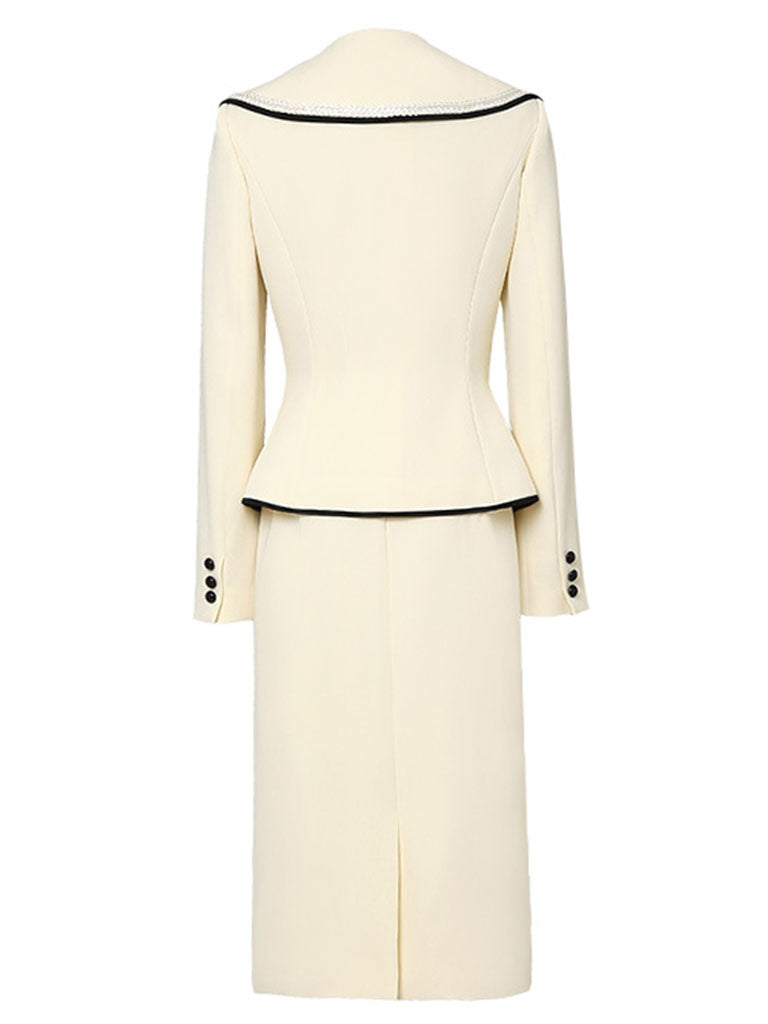 2PS Apricot 1950S Vintage Classic Top And High Waist Skirt Suit