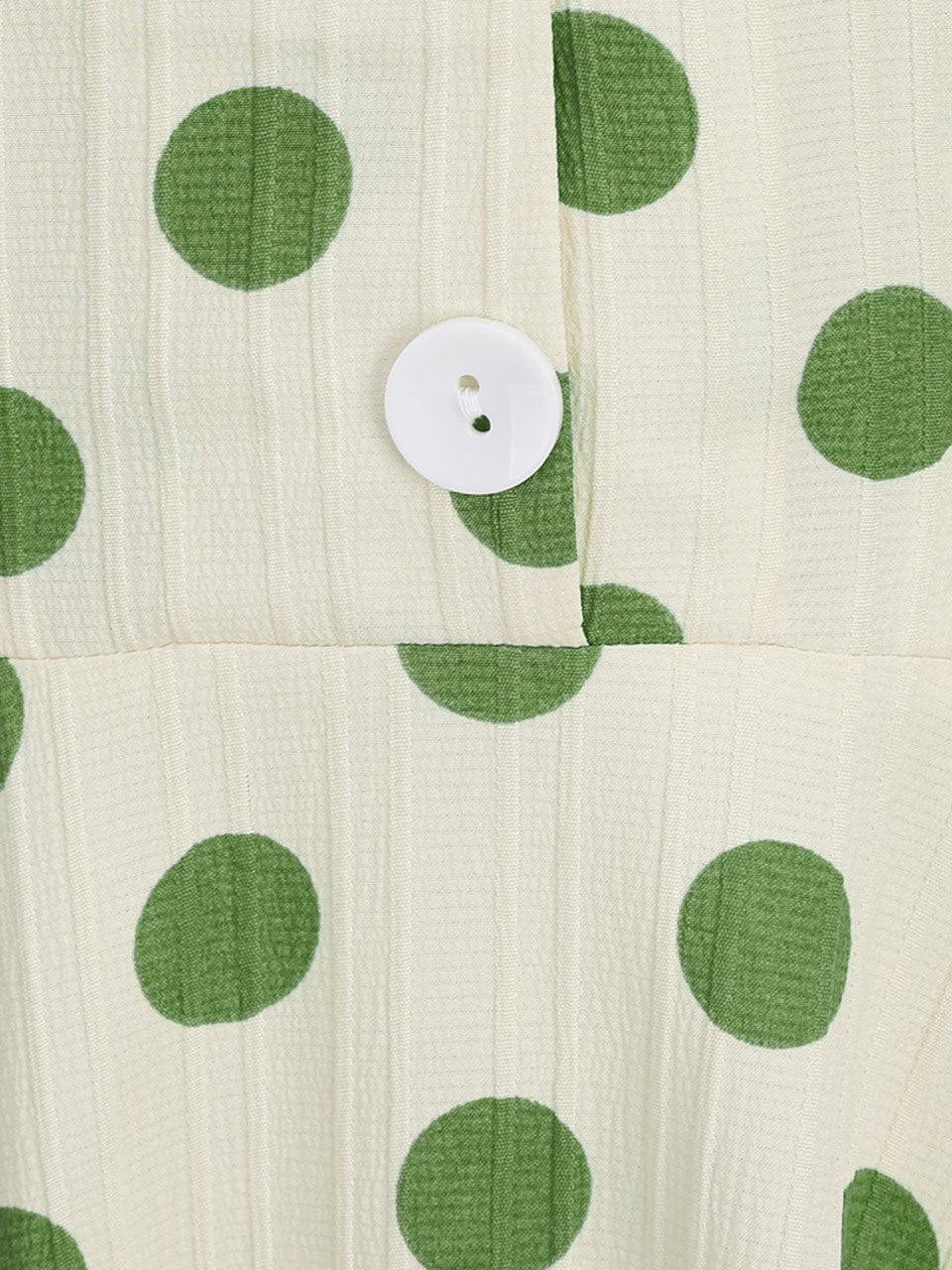 Green Polka Dots Johnny Collar Short Sleeve Swing Vintage 1950S Party Dress