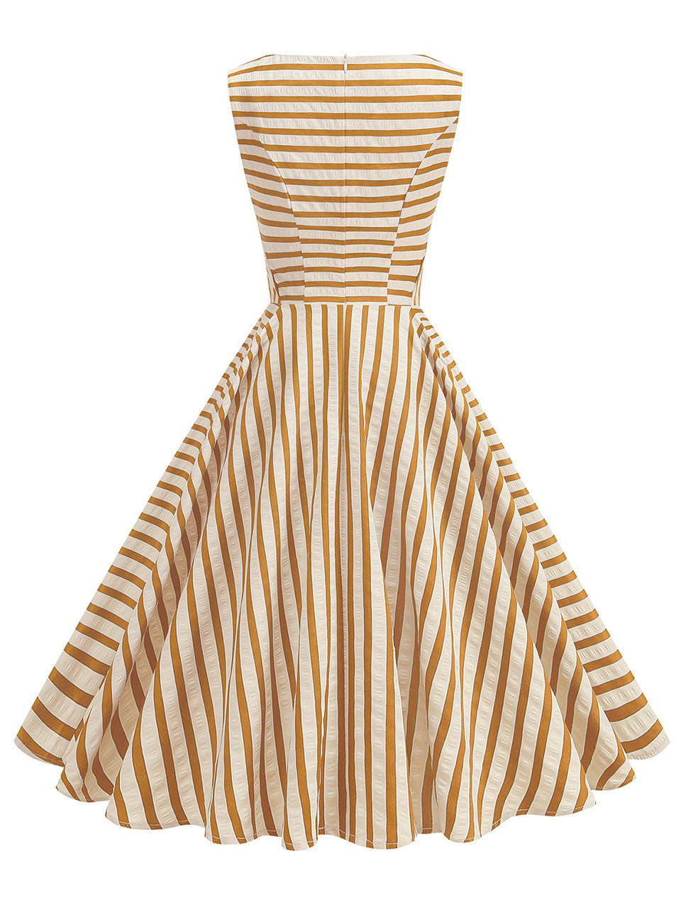 1950s Vintage Stripe Sleeveless Retro Swing Dress