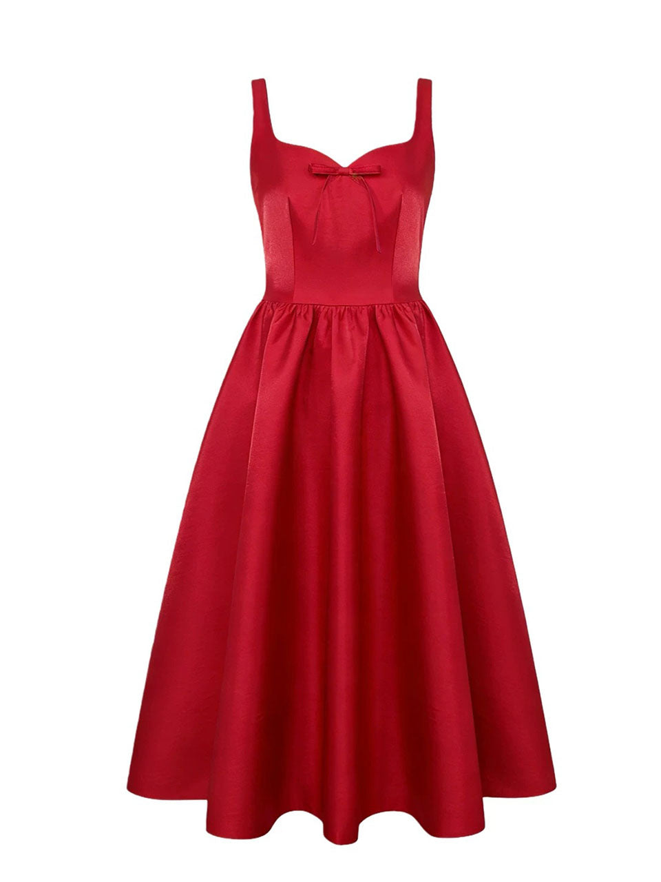 Vintage 1950s Red Satin Swing Dress