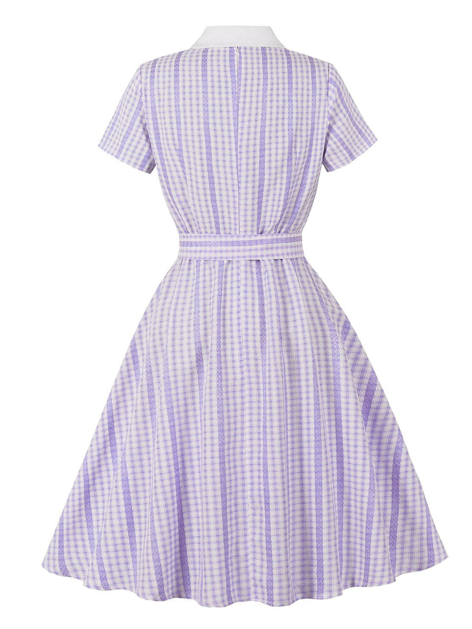 Blue Plaid Peter Pan Collar A-Line 1940S Vintage Shirt Dress