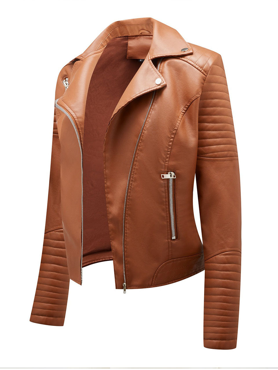 Yellow PU Leather Motorcycle Coat