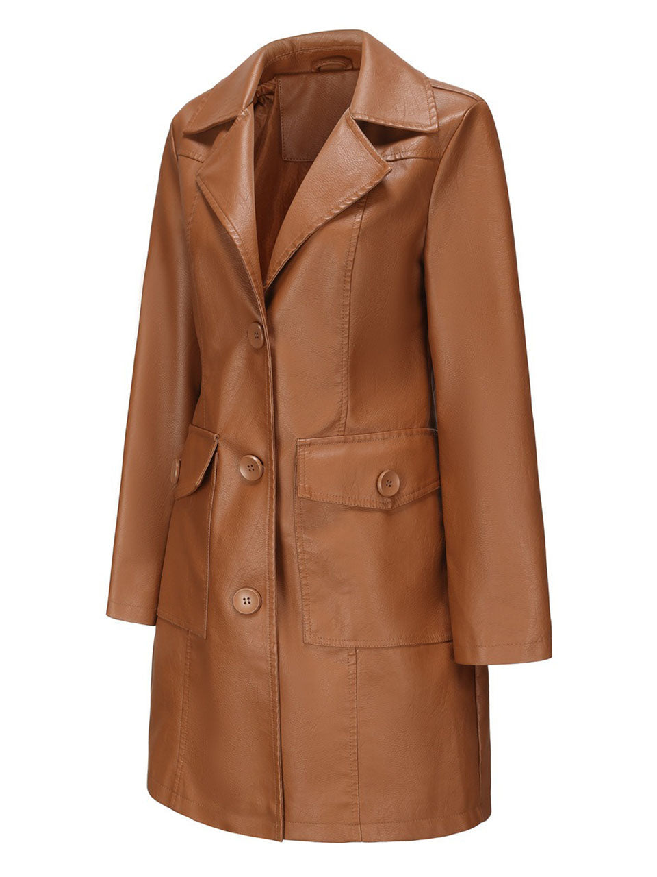 Vintage 90s Burgundy Red Faux Leather Trench Long Pu Coat
