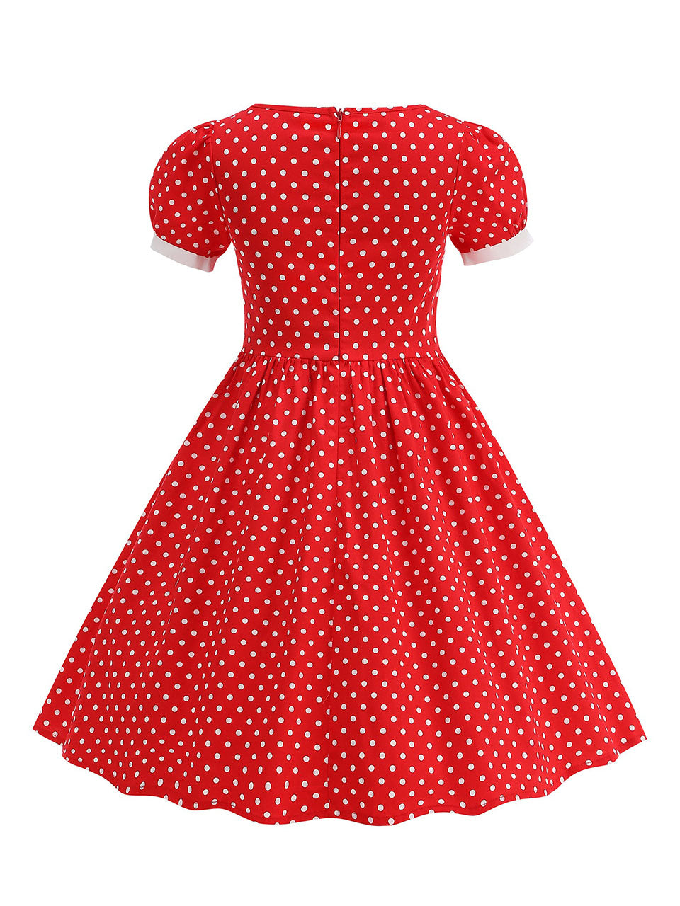 Kids Little Girls' Dress Square Neck Polka Dots Puff Sleeve Cotton 1950S Vintage Dress