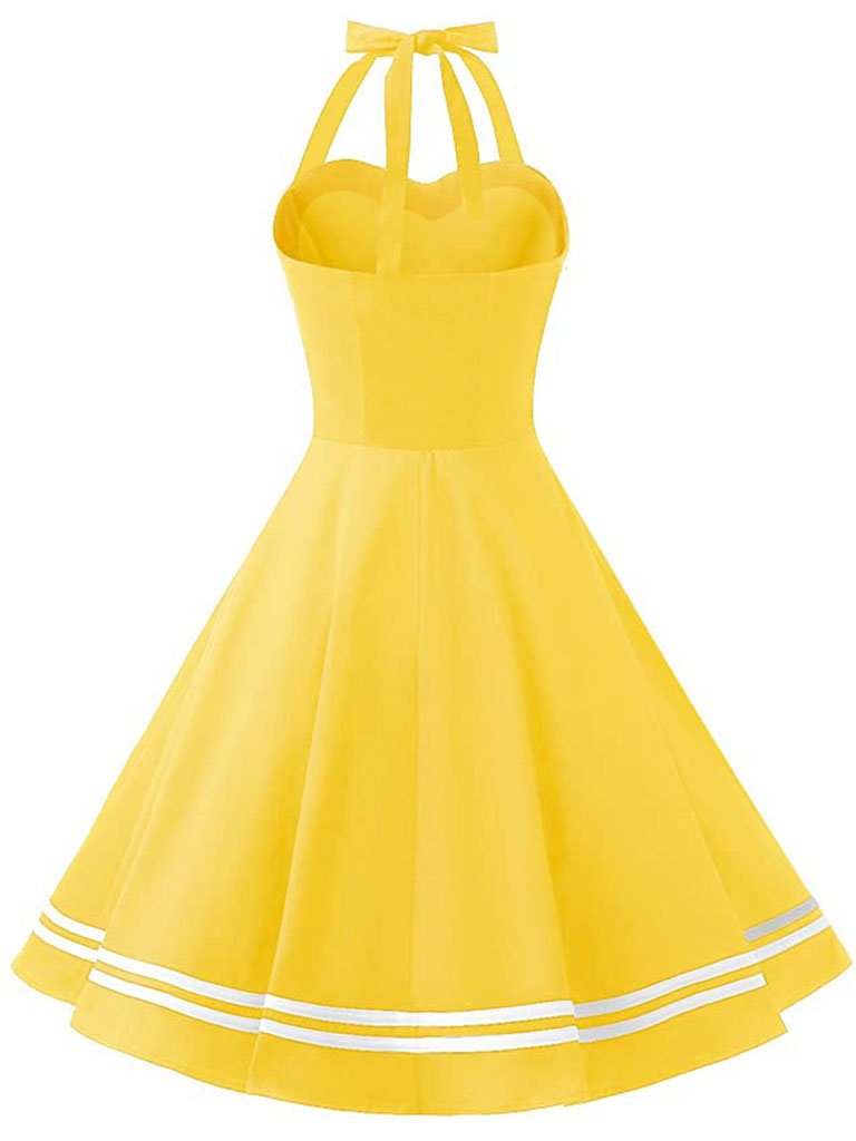 1950S Polka Dots Halter Sailor Style Dress
