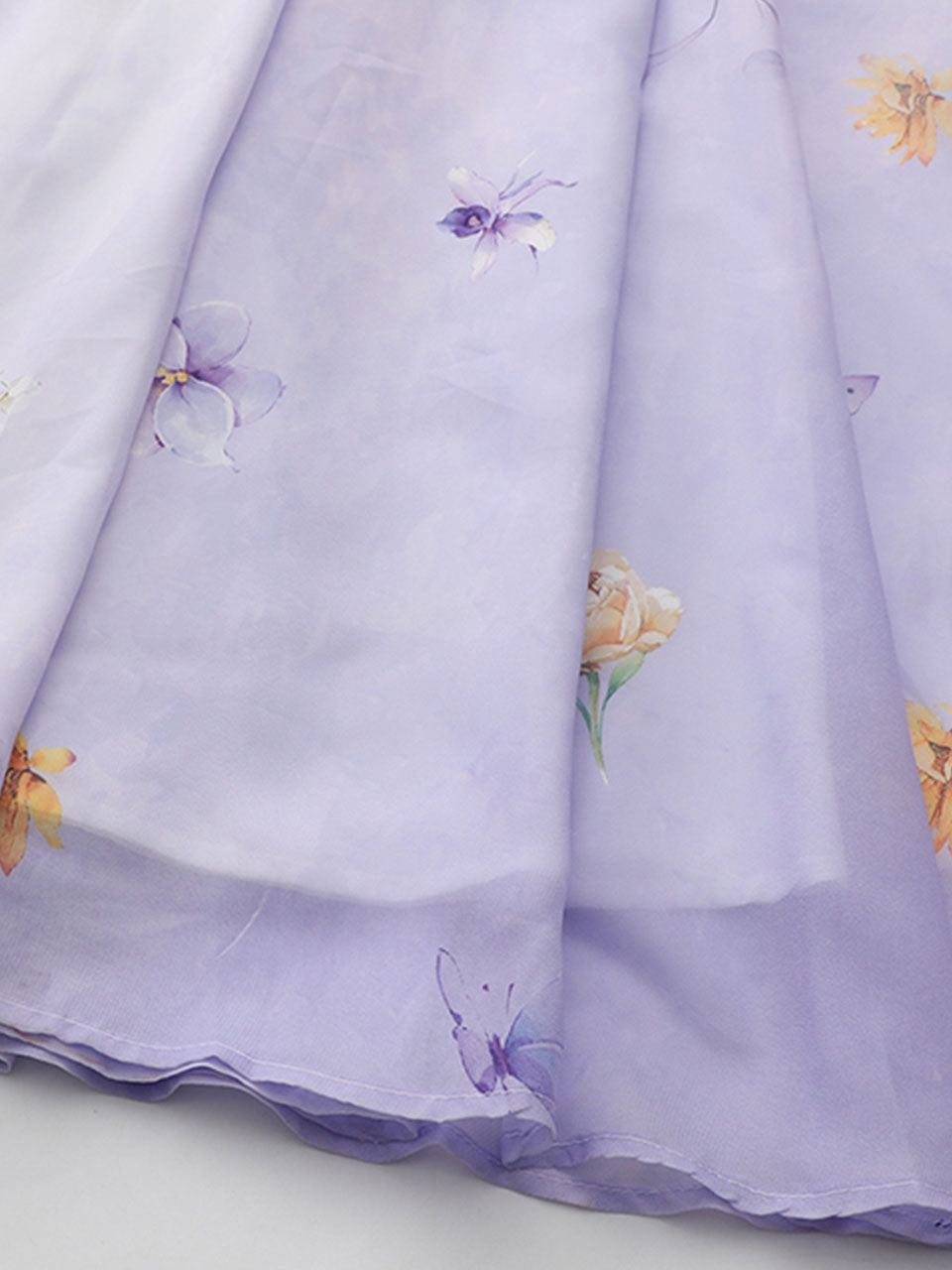 Purple Off-Shoulder Chiffon Dress