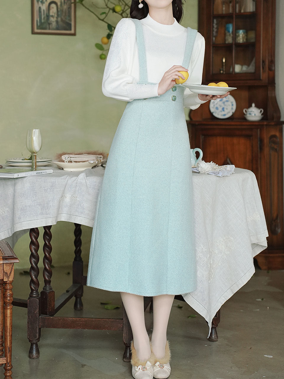 2PS Green Long Sleeve Warm Coat