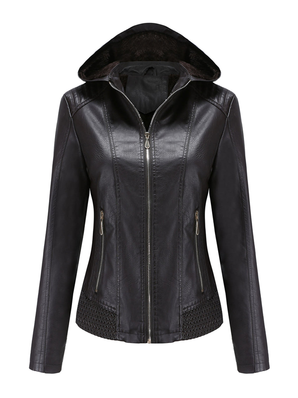 Street Winter Outfits Long Sleeve PU Leather