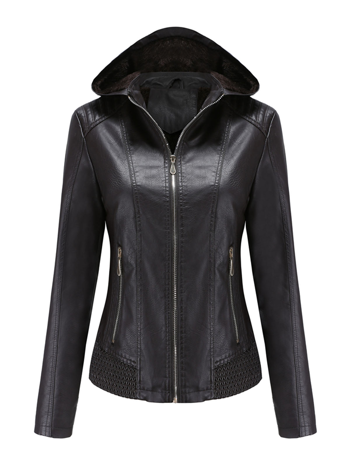 Street Winter Outfits Long Sleeve PU Leather