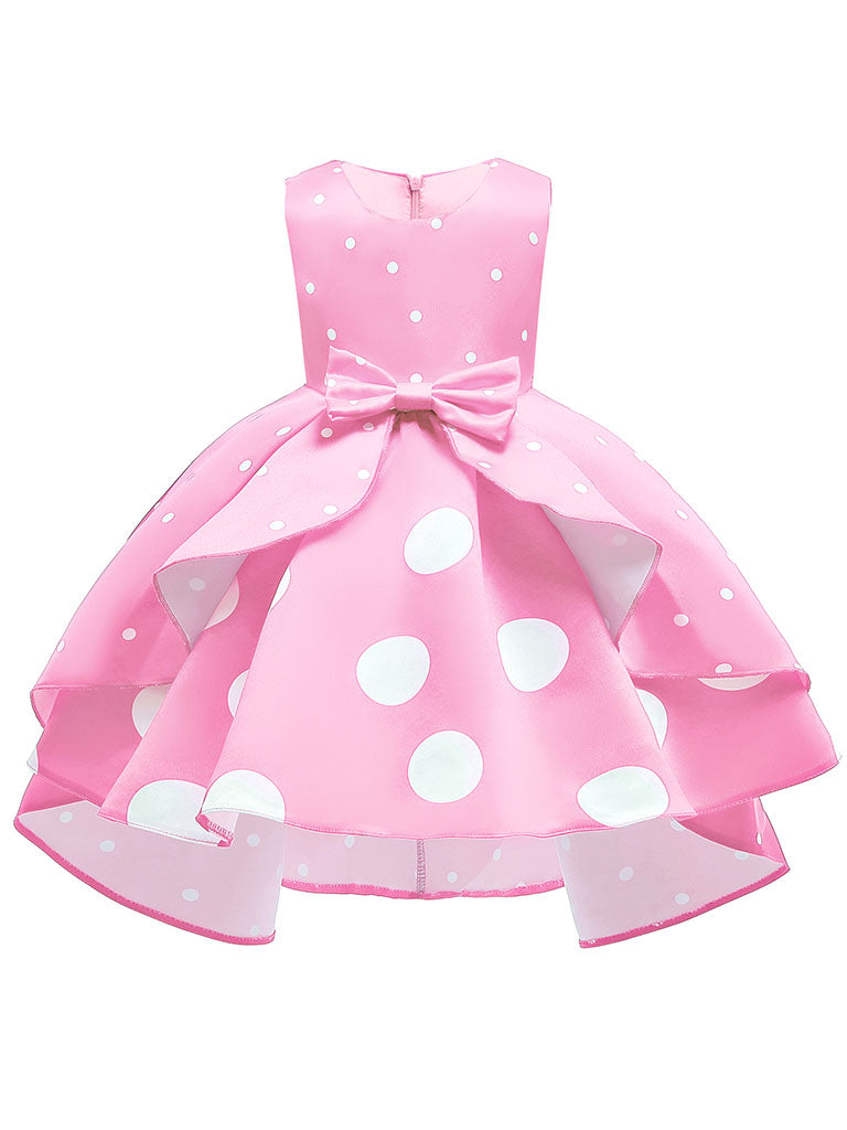 Kids Little Girls' Dress Princess Polka Dots  Birthday Christening Dress