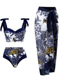 Animal Floral Print Strap Two Pieces
