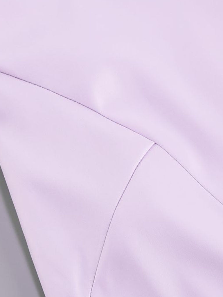 Purple Spaghetti Strap Satin Feather Hem Bodycon Dress Gown Party Dress
