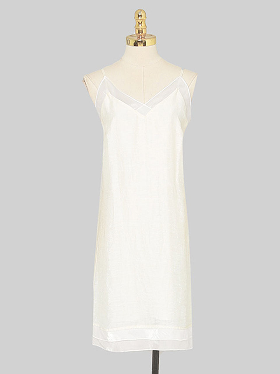 White Lapel Trench 1950S Vintage Organza Dress