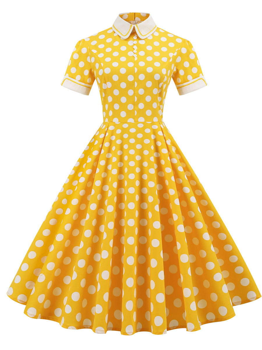 Polka Dots Peter Pan Collar 1950S Dress