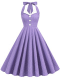 Plaid Vintage Halter Backless 1950S Vintage Dress