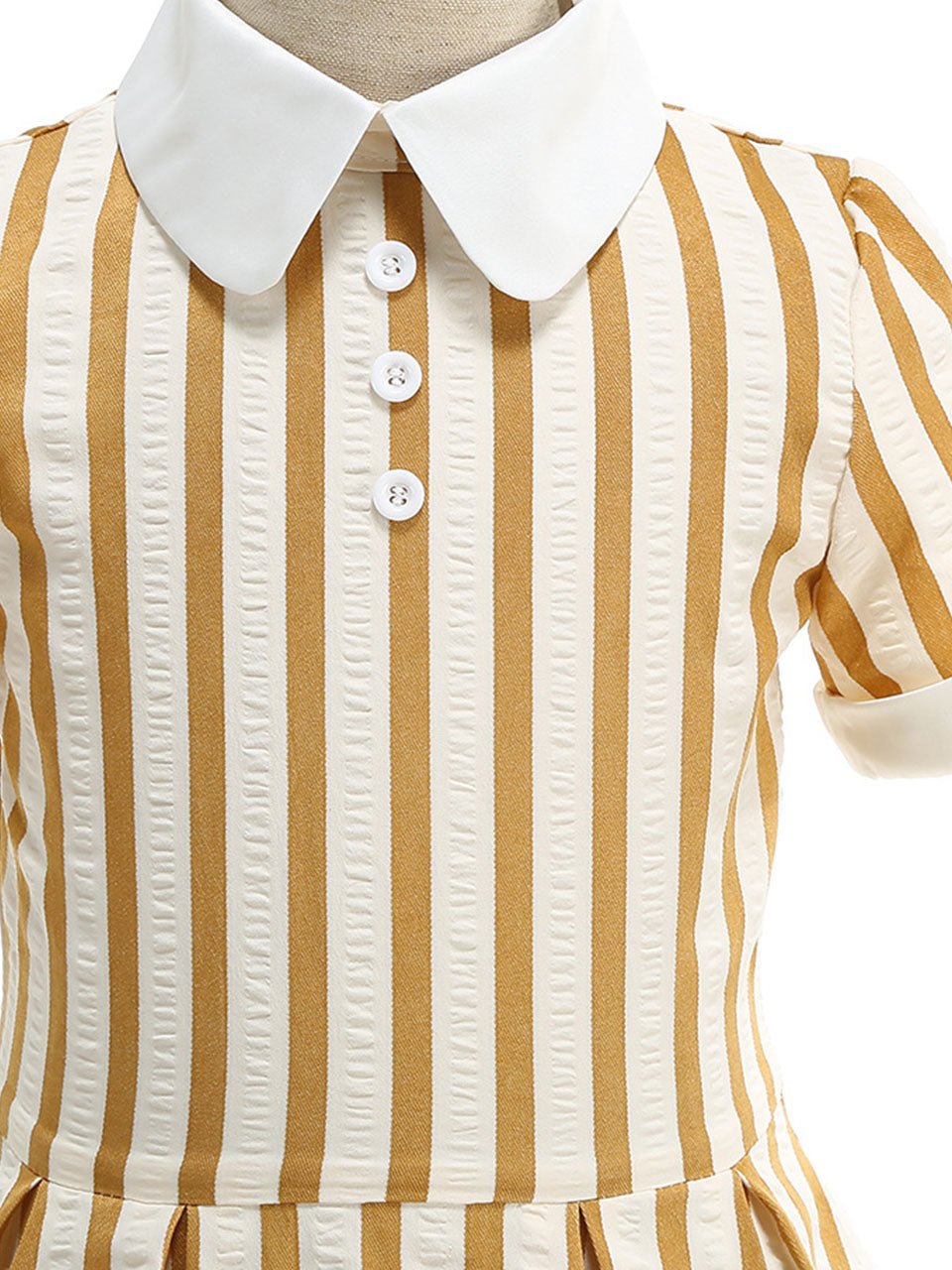 Kids Little Girls' Dress Stripe Peter Pan Collar 1950S Vintage Dress