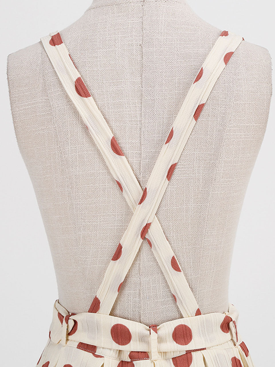 Polka Dots High Waist Audrey Hepburn Style Cocktail Suspender Swing Skirt