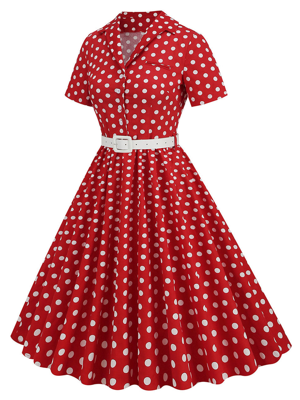 Polka Dots 1950S Vintage Shirt Swing Dress