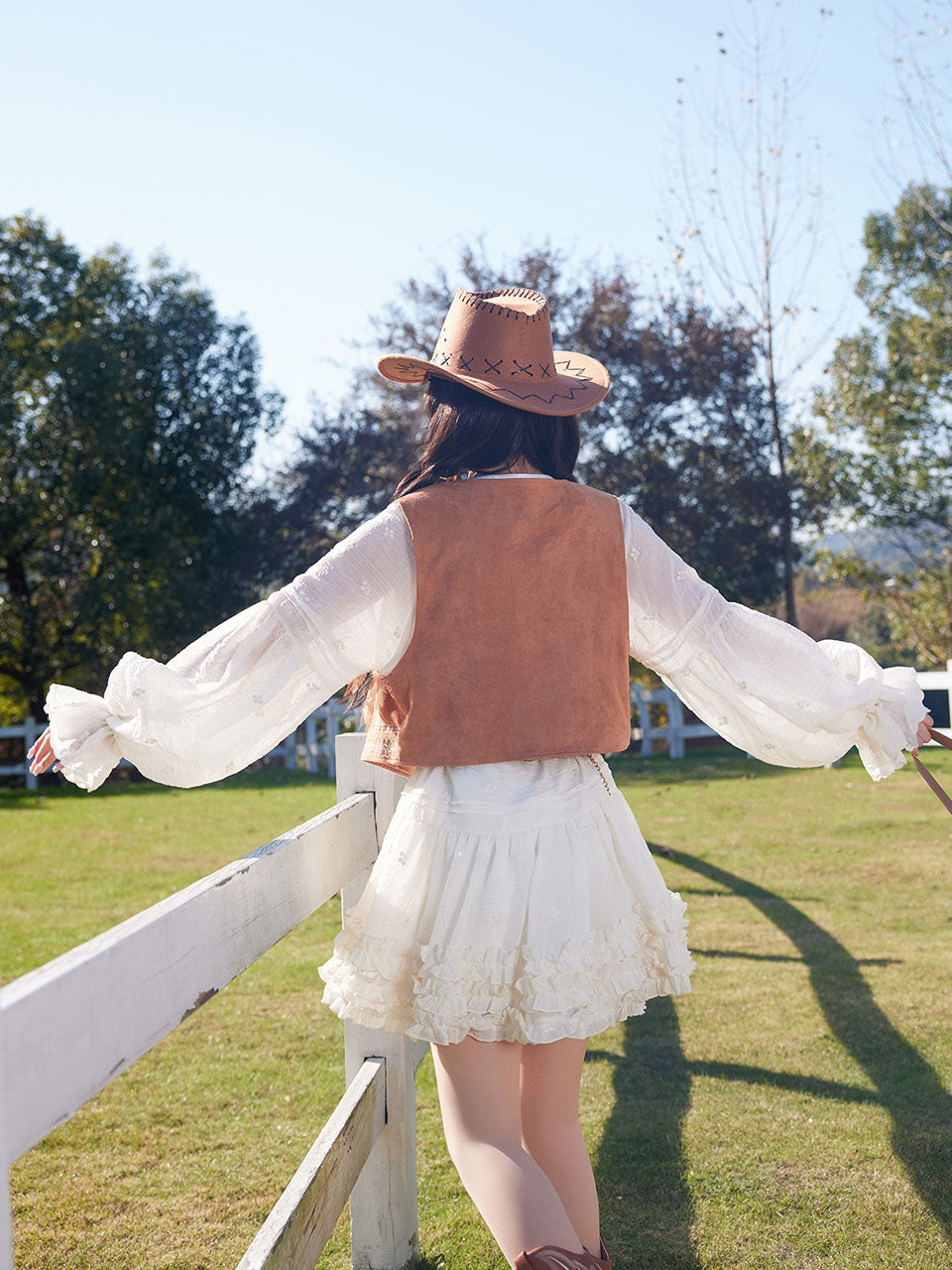 Bohemian White Long-sleeved Mini Dress