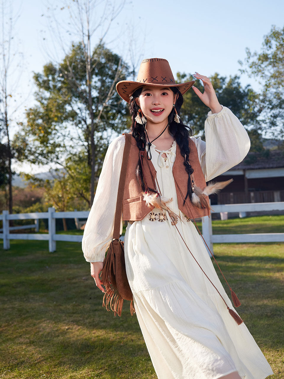 Bohemian White Ruffles Cotton Maxi Dress