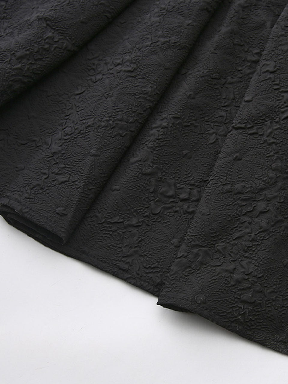 Gothic Black Semi-Sheer Lace Long Puff Sleeve Dress