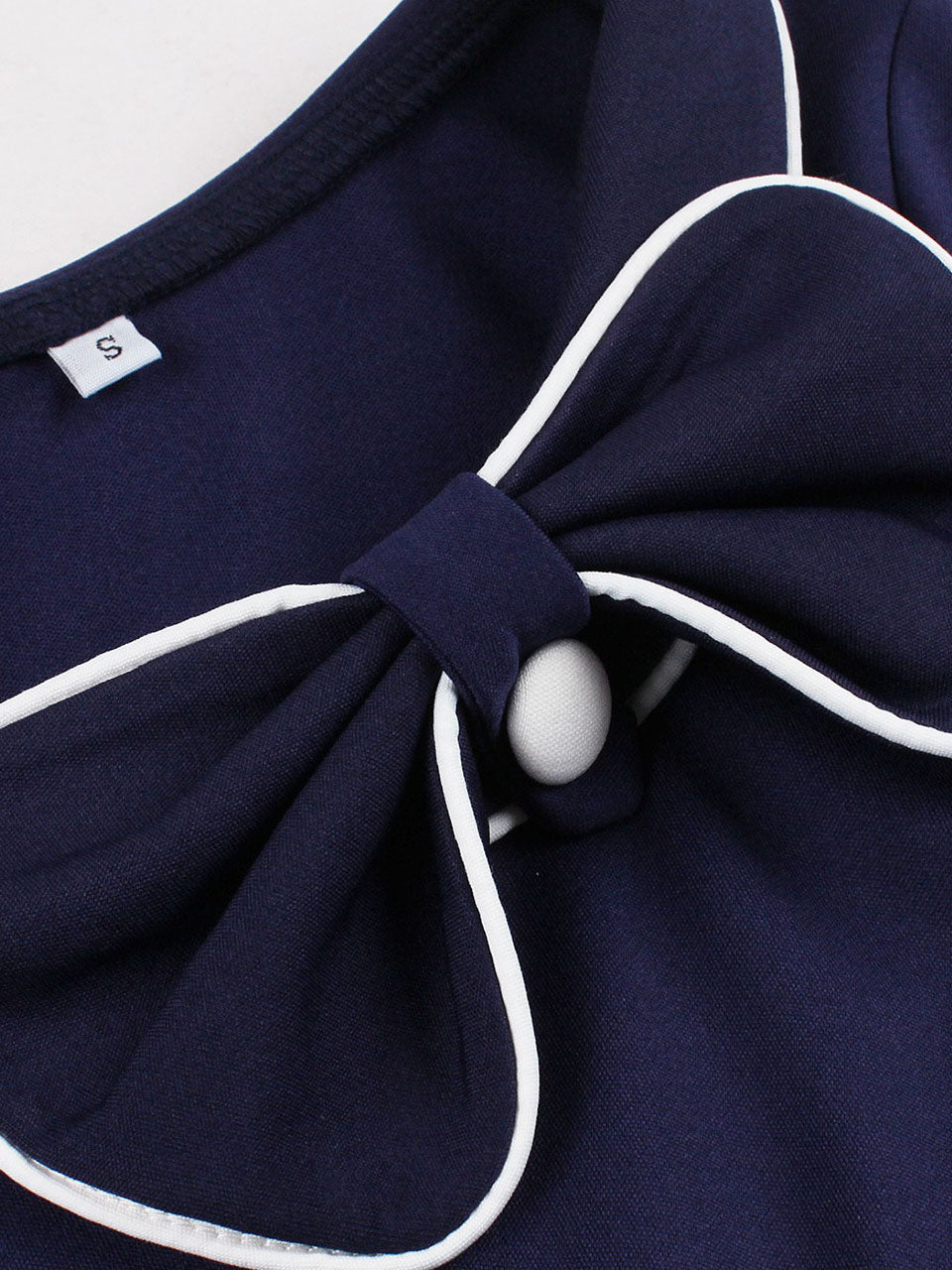 Navy Peter Pan Bowknot 1950s Vintage Dress