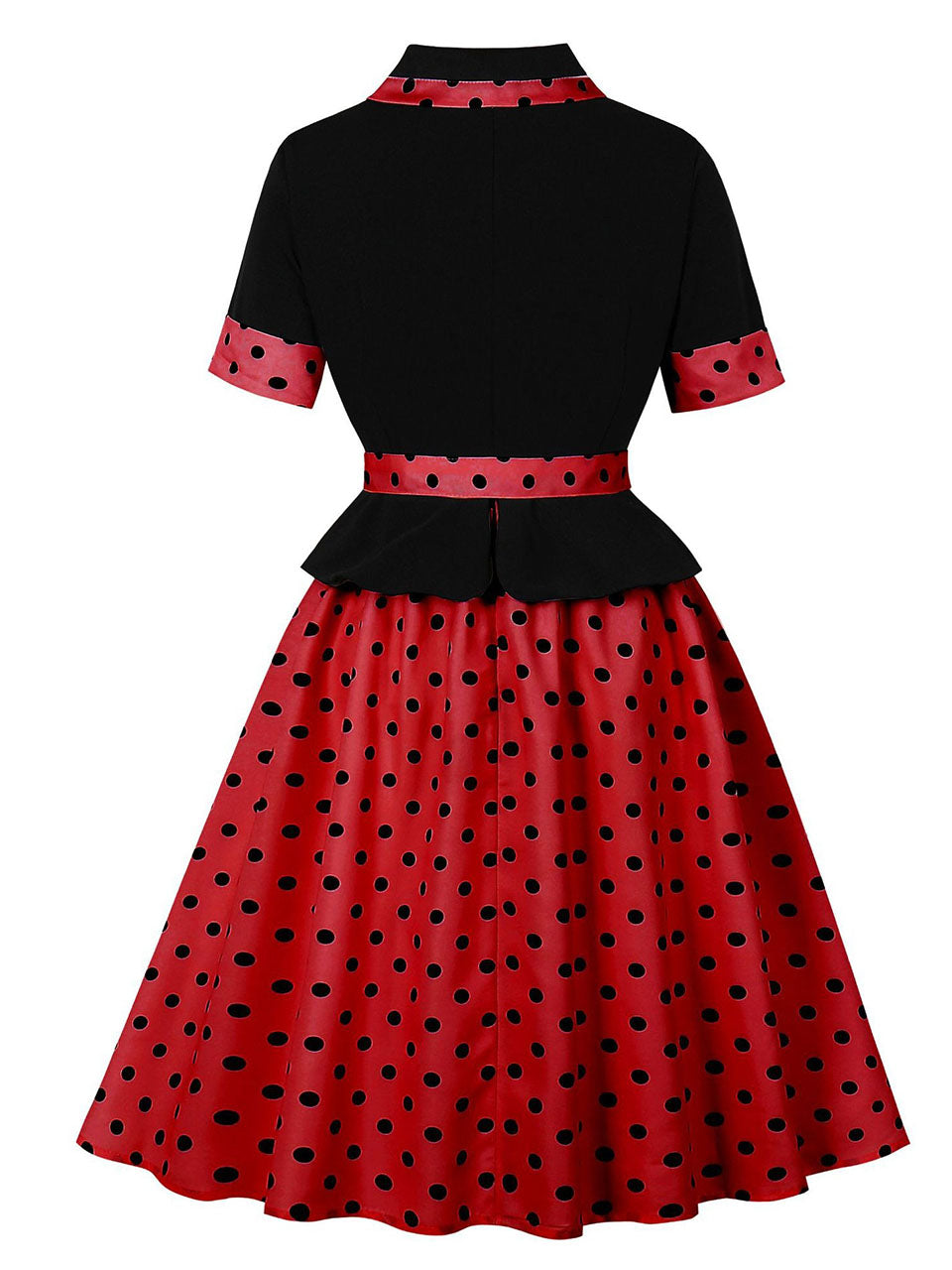 Ladybug Inspired Red and Black Polka Dot Shirt Dress
