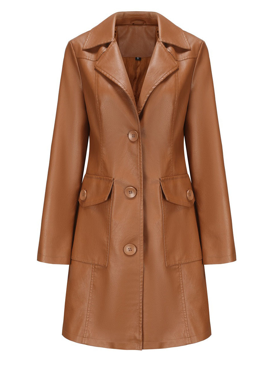 Vintage 90s Burgundy Red Faux Leather Trench Long Pu Coat