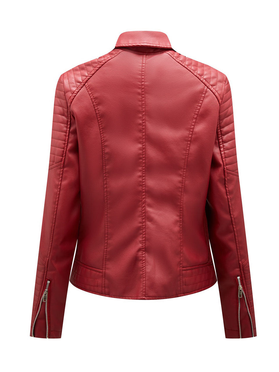 Yellow PU Leather Motorcycle Coat