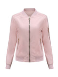 Jacket Street Daily Fall Winter Casual Solid Color Stand Collar Jacket