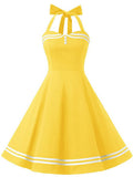 1950S Polka Dots Halter Sailor Style Dress