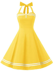 1950S Polka Dots Halter Sailor Style Dress