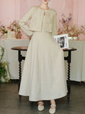 Apricot Linen Slip Dress