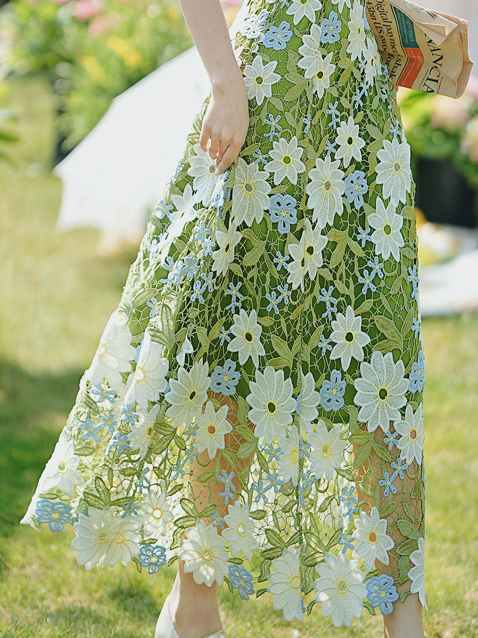 2PS Green Floral Lace Dress