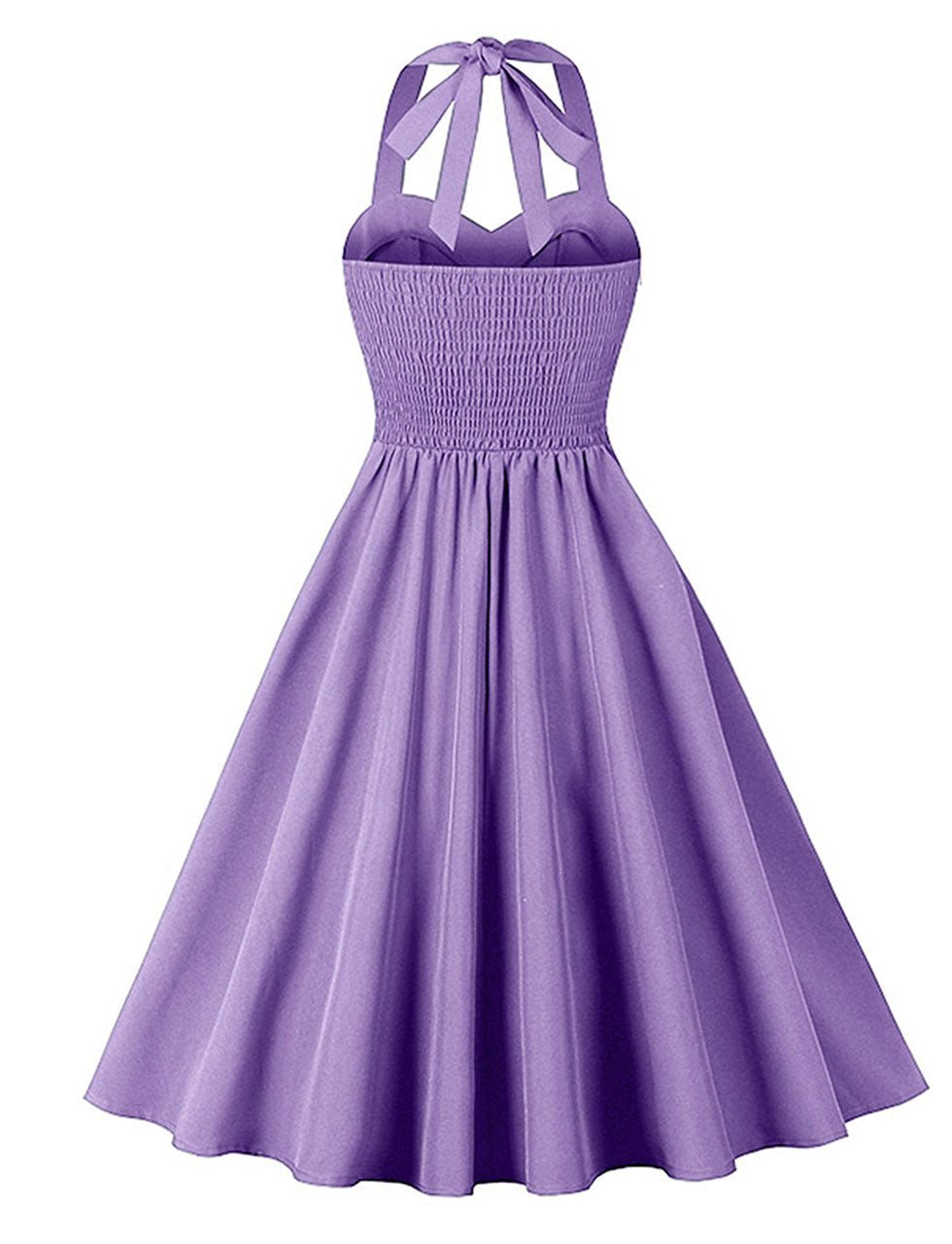 Purple Sweet Heart Halter Sleeveless 1950S Vintage Dress