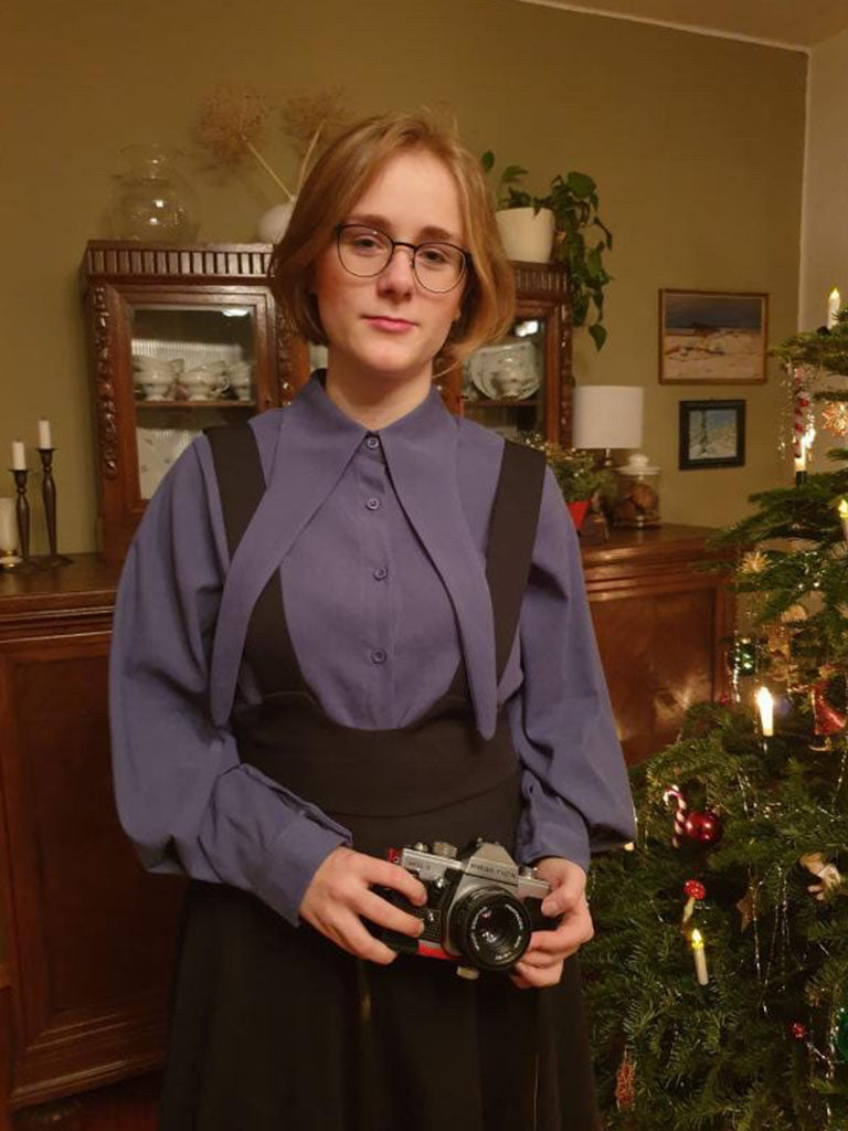 With Bow Collar Beauxbatons Same Style Vintage Fall Shirt Set Dress