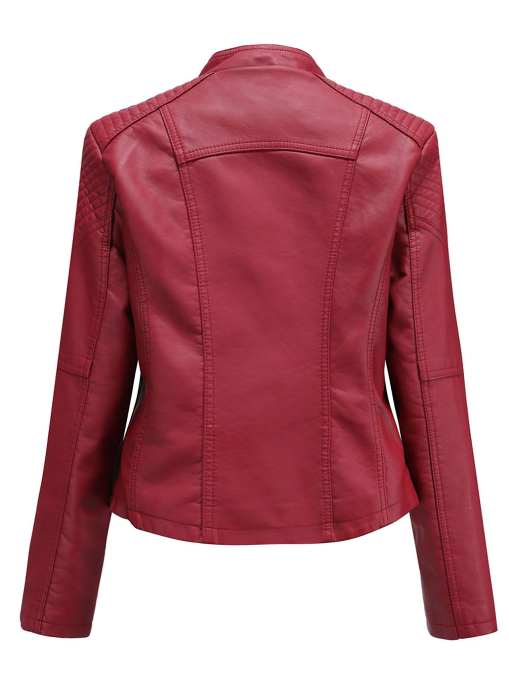 Leather Jacket Weave Long Sleeve Winter Coat