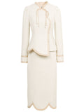2PS Apricot Tweed Top Jacket And Skirt 1960S Vintage Suit