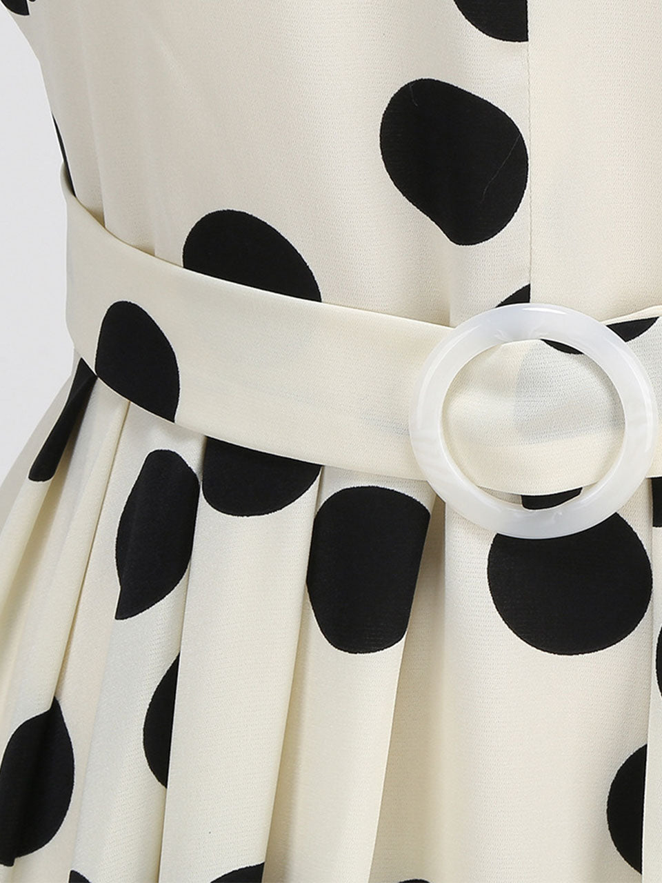 1950s Cruella De Vil Polka Dot Short Sleeve Vintage Swing Dress
