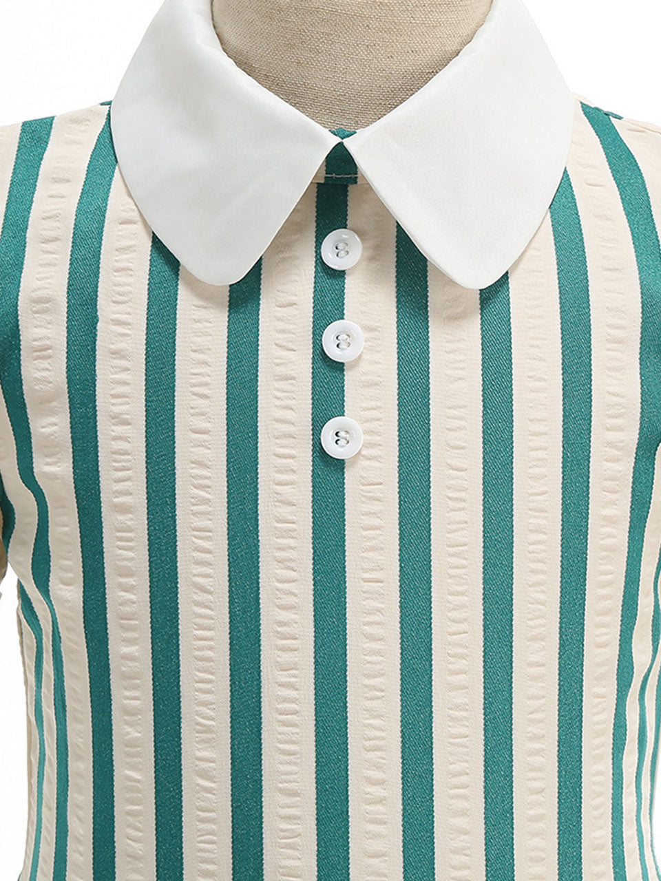 Kids Little Girls' Dress Stripe Peter Pan Collar 1950S Vintage Dress