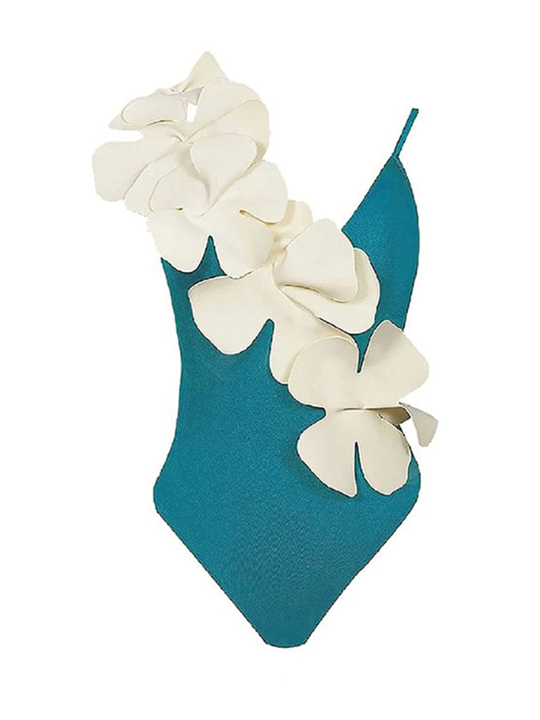 Orange And White Flower One Piece