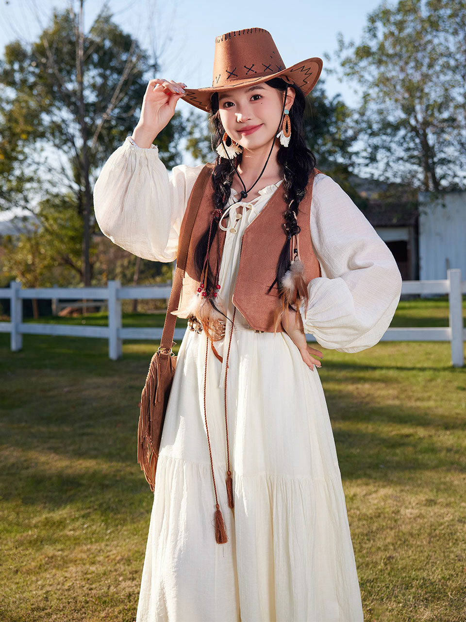 Bohemian White Ruffles Cotton Maxi Dress